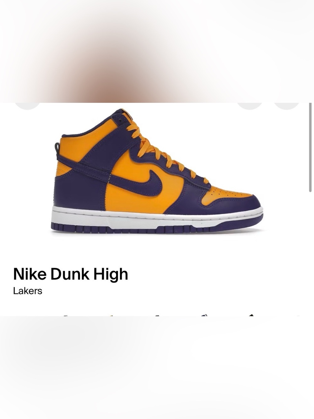 Nike  Dunk High Lakers Purple Yellow DD1399-500 Leather High Top
